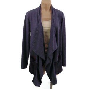 Logo Lorie Goldstein Draped Front Terry Cardigan S  Color Block Oversized